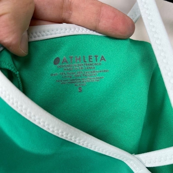 ATHLETA Green Cross Strap Chroma Bikini Top Size Small - Picture 8 of 14